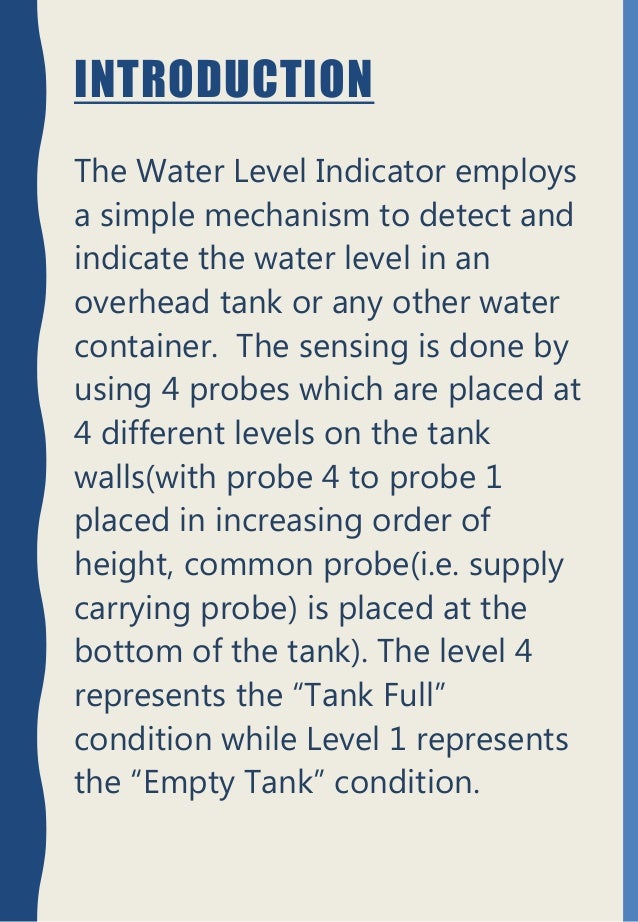 Water Level Indicator Project Pdf